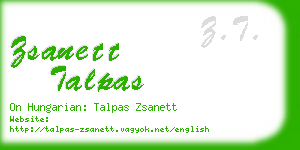 zsanett talpas business card